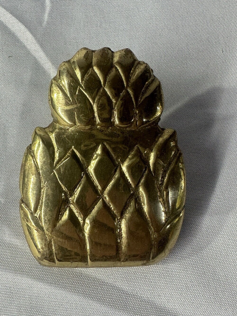 Vintage Hampton Brass Pineapple Letter Clip Holder Paperweight India Regency